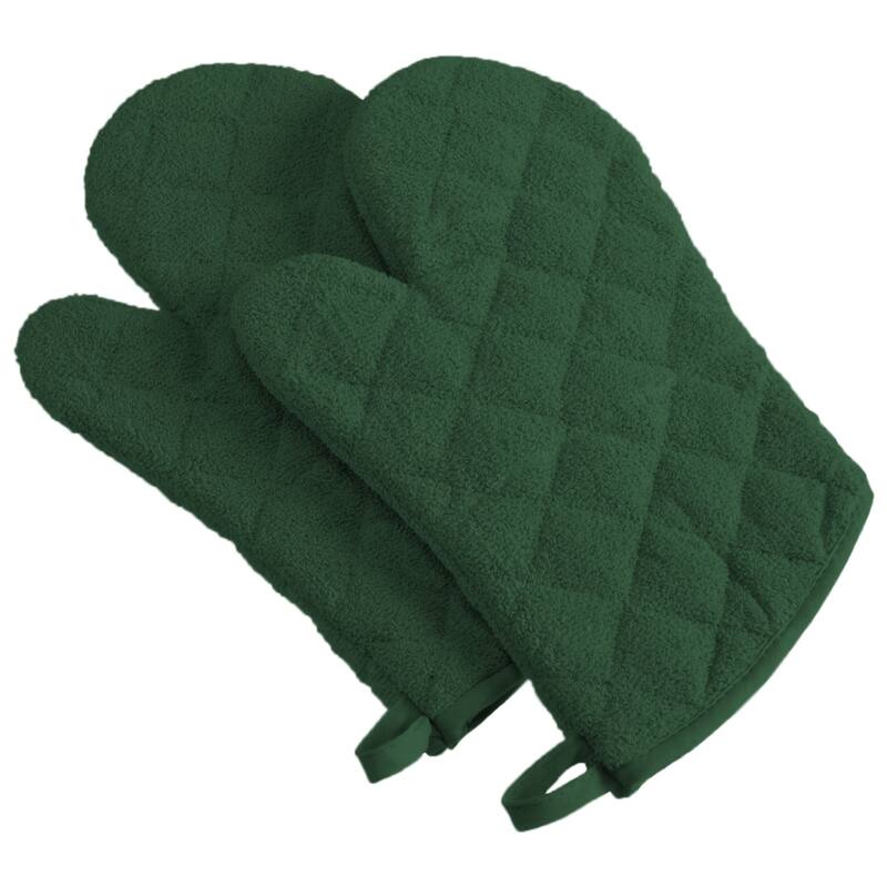 Terry Cotton Oven Mitt - Dark Green - Ovenmitt
