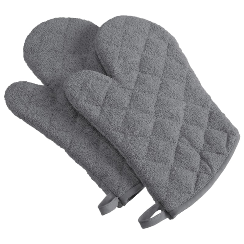 Terry Cotton Oven Mitt - Gray - Ovenmitt