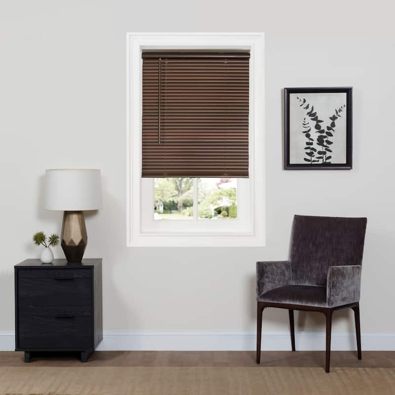Cordless GII Deluxe Sundown 1" Room Darkening Mini Blind - Mahogany - 30x64