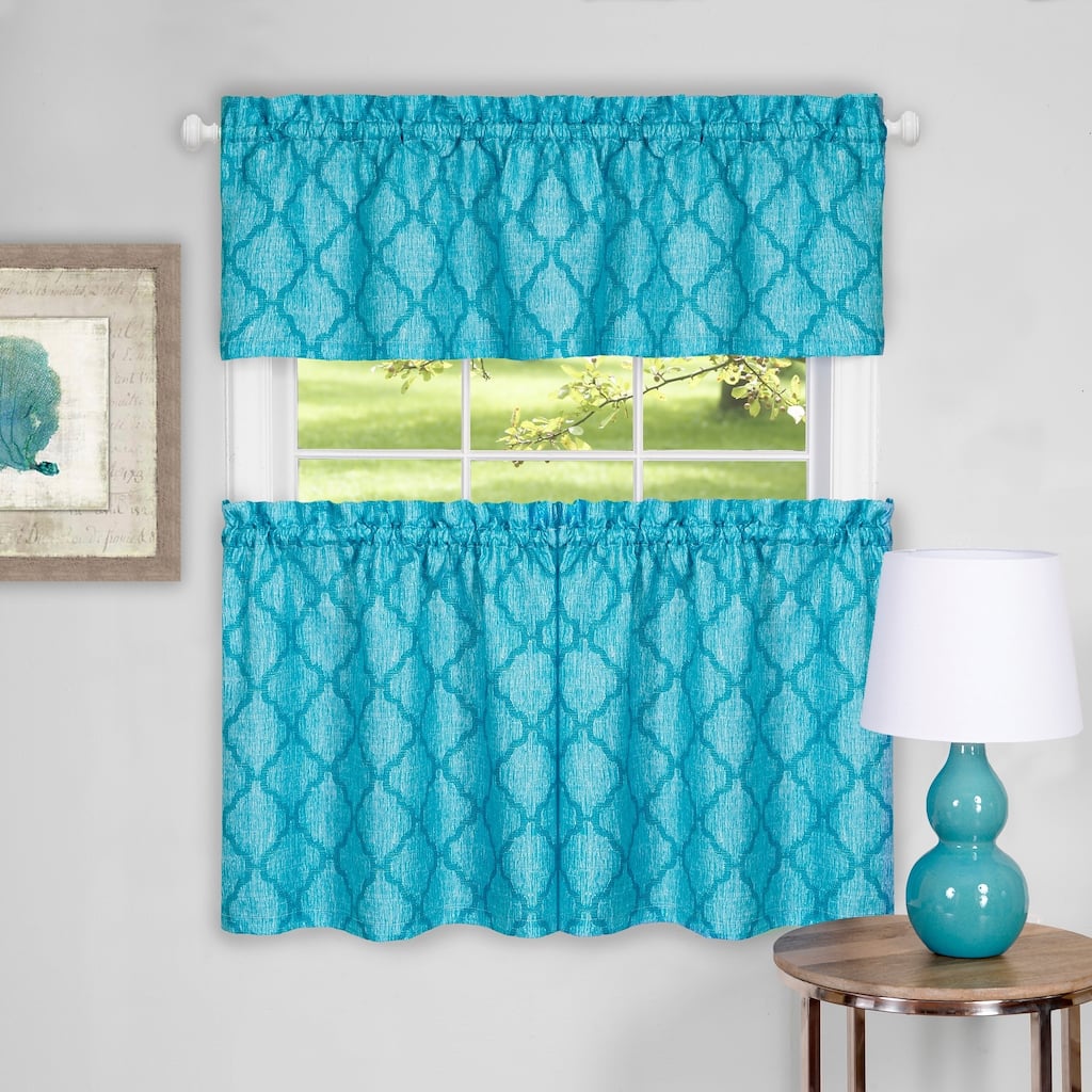 Colby Window Curtain Tier Pair and Valance Set