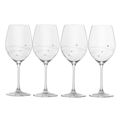 Barski Sparkle Crystal White Wine Glass (Set of 4)