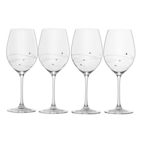 Barski Sparkle Crystal White Wine Glass (Set of 4)