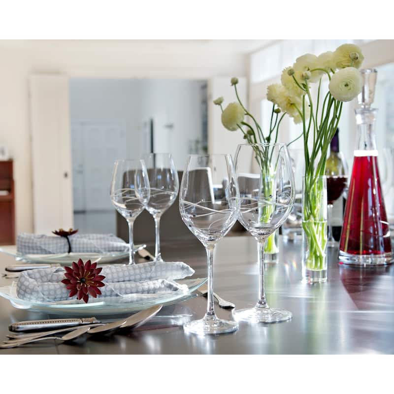Barski Sparkle Crystal White Wine Glass (Set of 4)