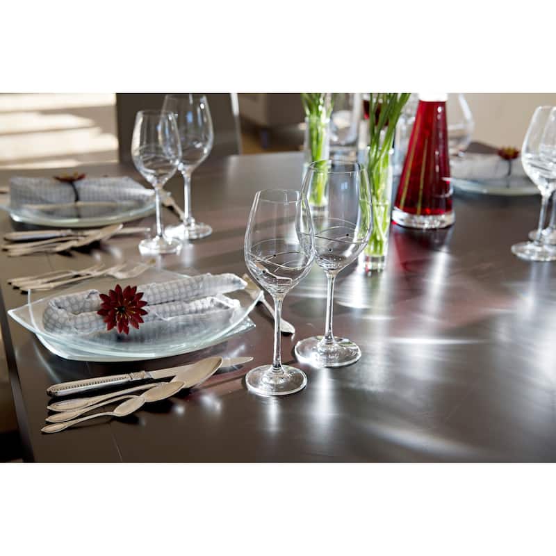Barski Sparkle Crystal White Wine Glass (Set of 4)