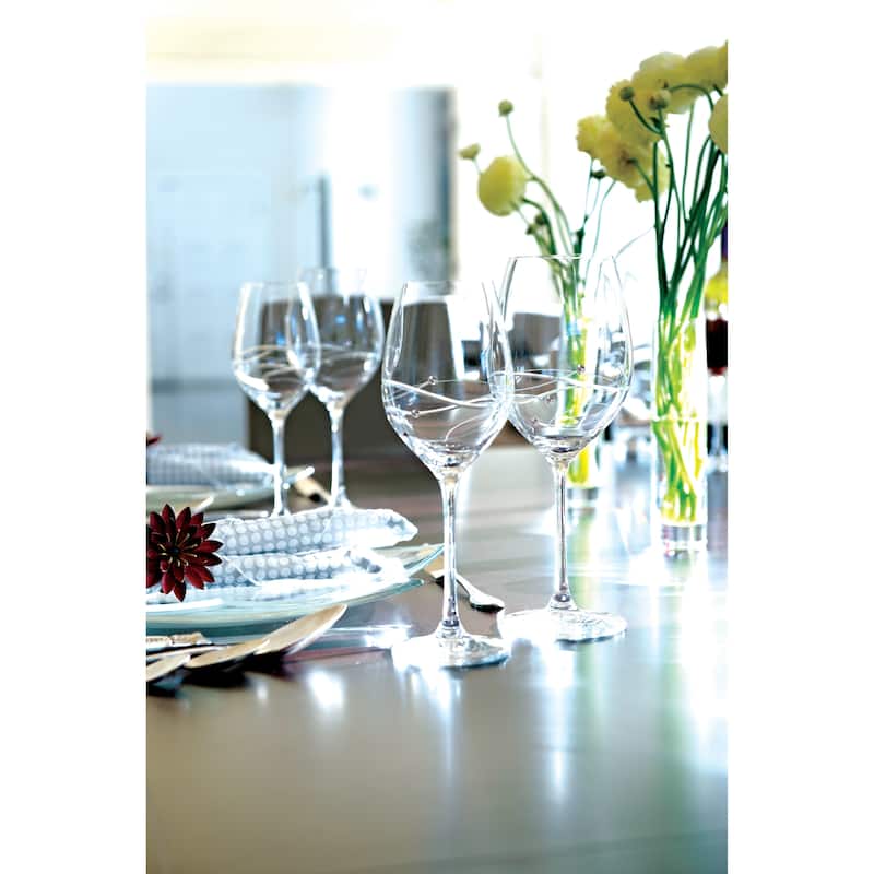 Barski Sparkle Crystal White Wine Glass (Set of 4)