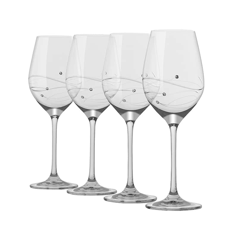 Barski Sparkle Crystal White Wine Glass (Set of 4)