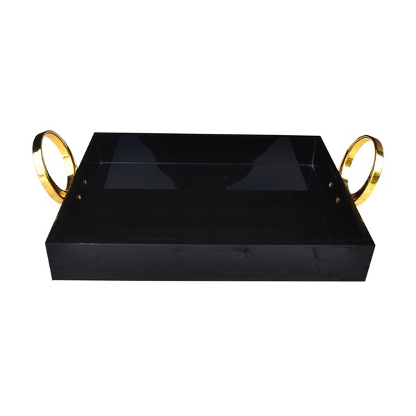 Lrg Blk/ Gold Tray w Rings