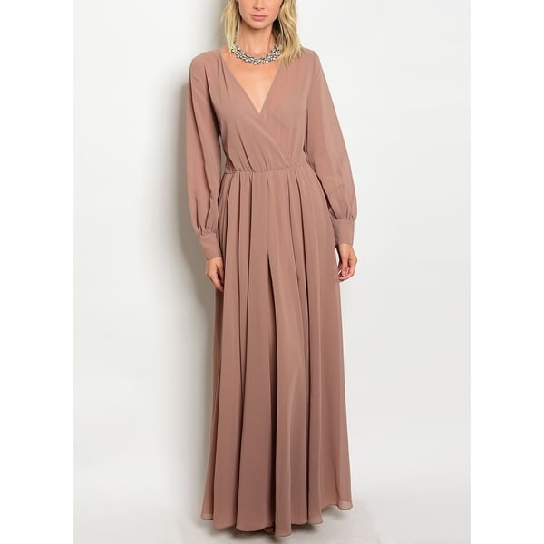 chiffon v neck maxi dress