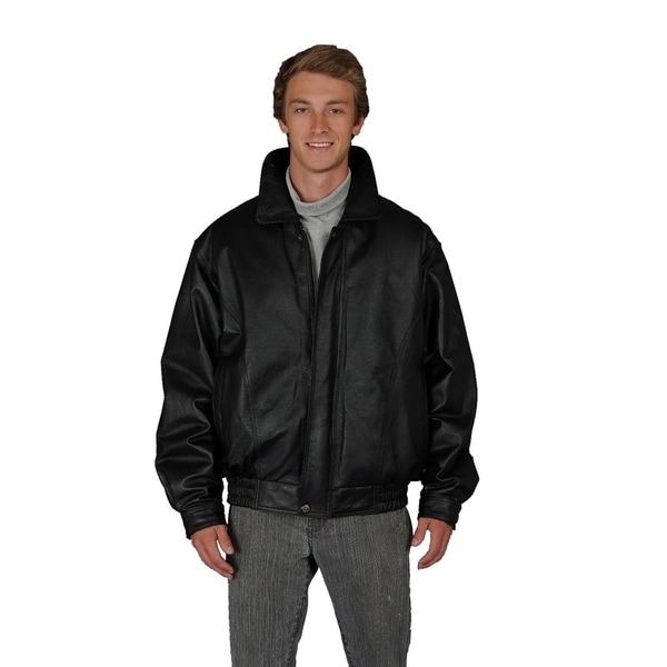 Shop Maxxsel's Big & Tall Men's Leather Bomber Jacket ...