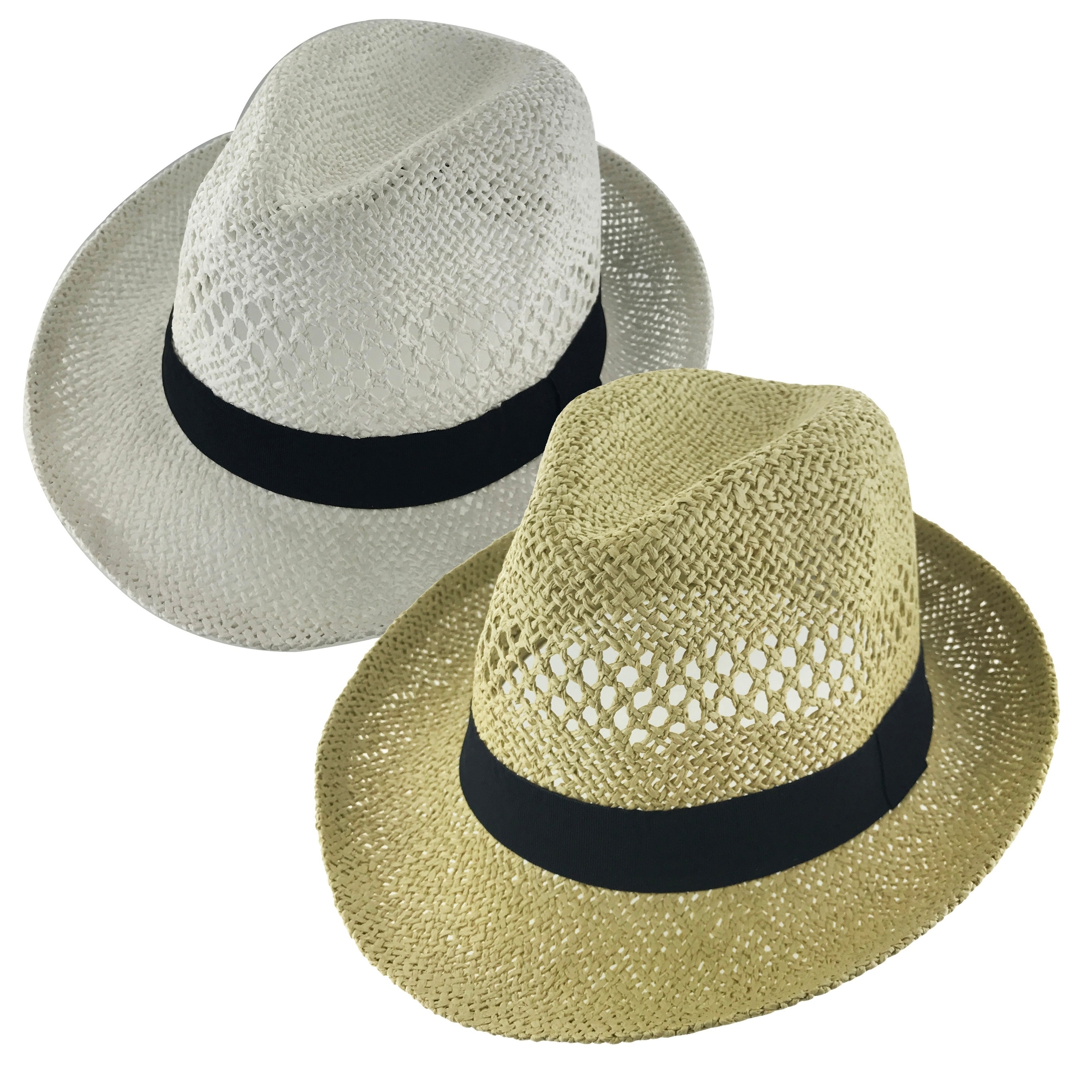 vented straw fedora hat