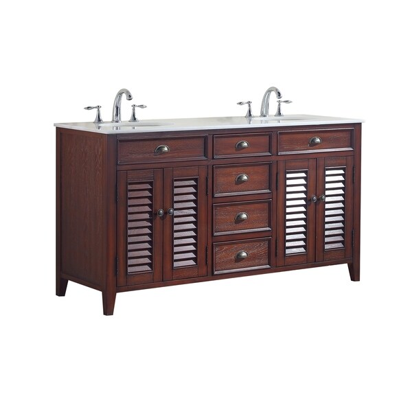 Modetti Palm Beach 60-inch Double Sink Bathroom Vanity with Marble Top
