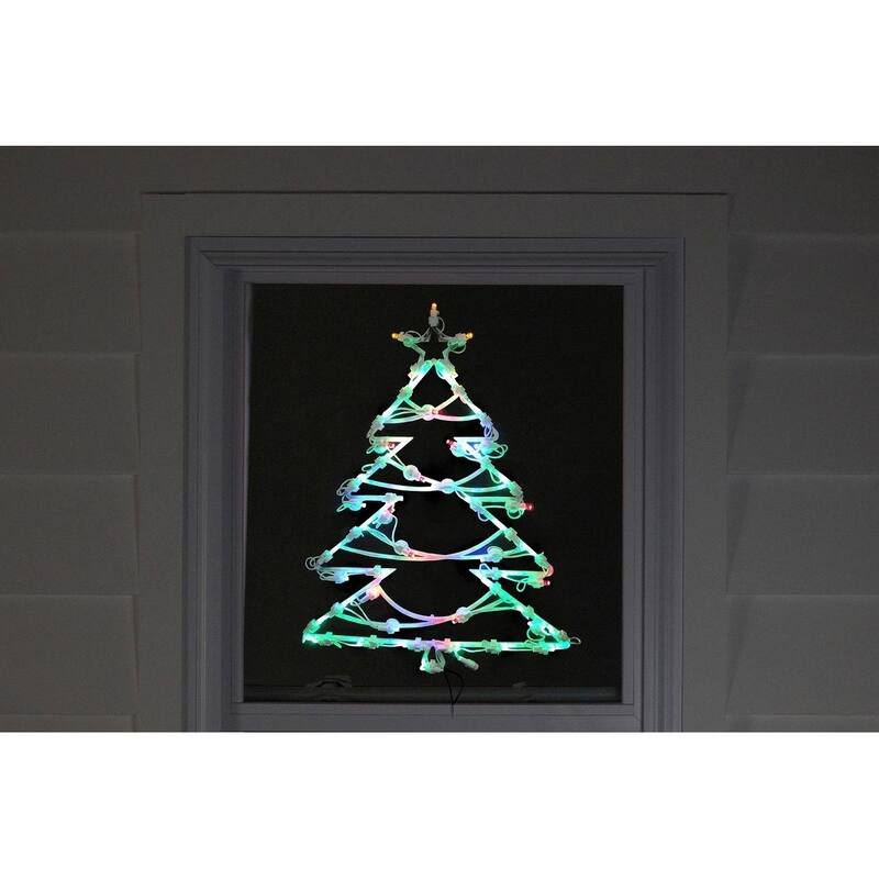 18" LED Lighted Tree Christmas Window Silhouette Decoration Bed Bath