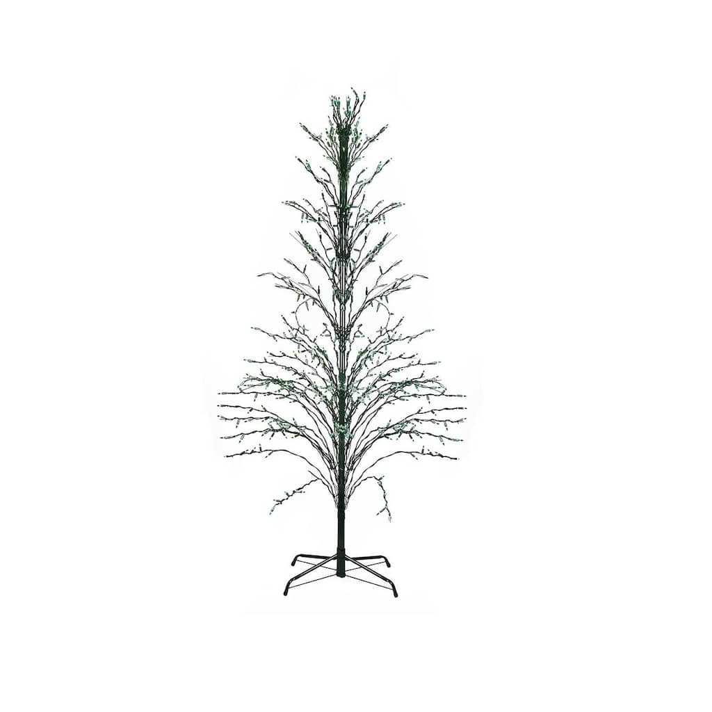 6' Pre-Lit Green Cascade Twig Tree Christmas Outdoor Decor - Green Lights
