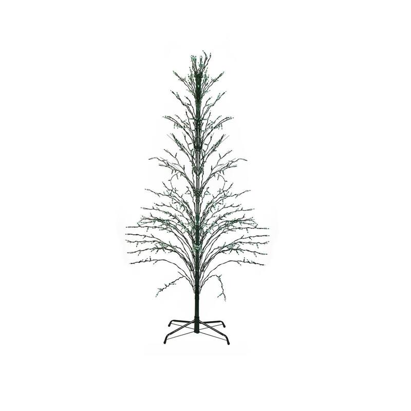 6' Pre-Lit Green Cascade Twig Tree Christmas Outdoor Decor - Green Lights