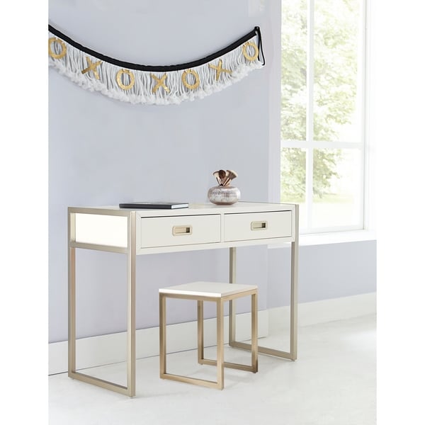 Hillsdale Tinely Park Desk & Stool, Soft White