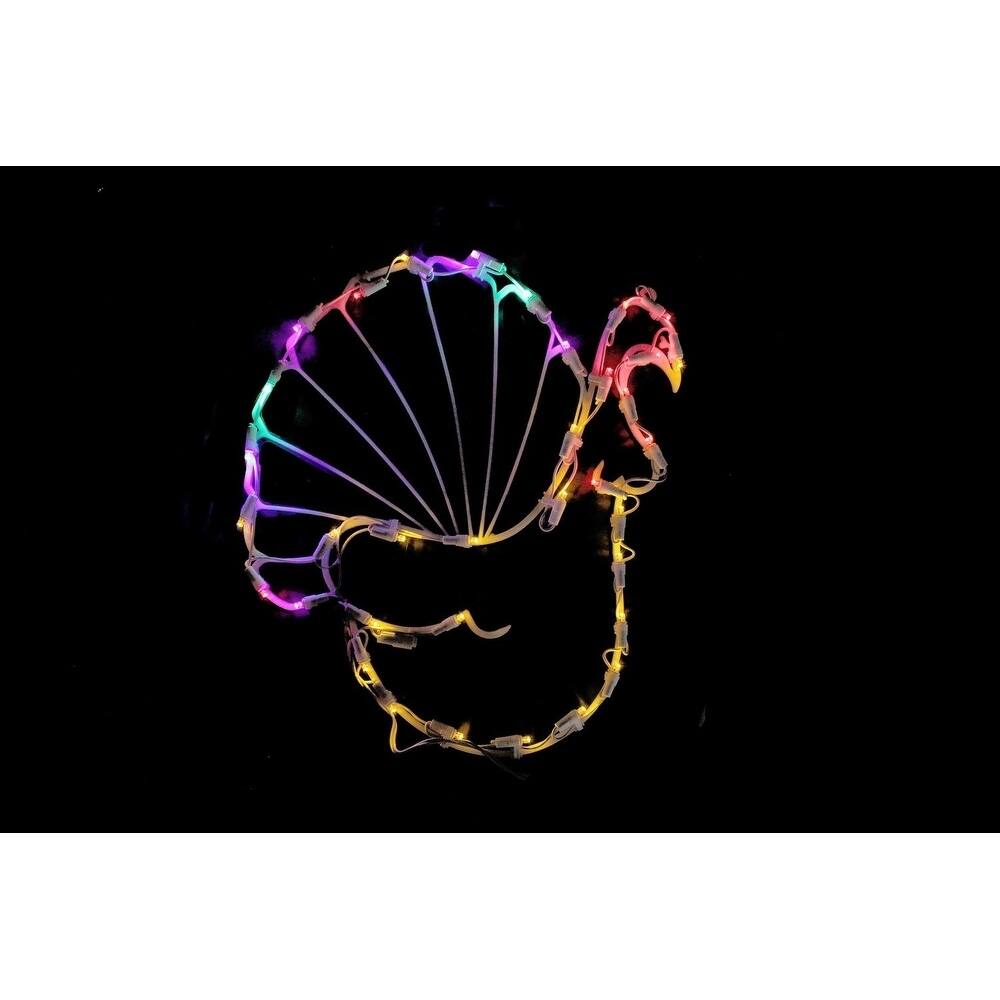 18" Lighted Turkey Thanksgiving Window Silhouette Decoration