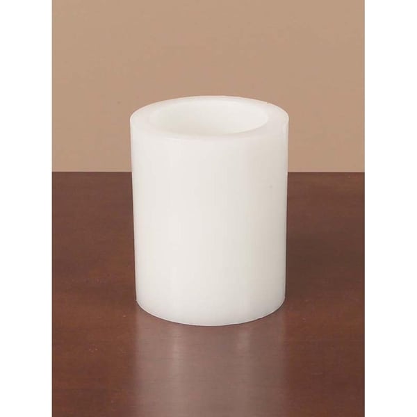 5" White Battery Operated Flameless LED Wax Pillar Candle
