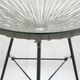 Sarcelles Modern Woven Wicker Patio Side Table with Glass Top by Corvus - Thumbnail 6