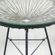 Sarcelles Modern Woven Wicker Patio Side Table with Glass Top by Corvus - Thumbnail 4