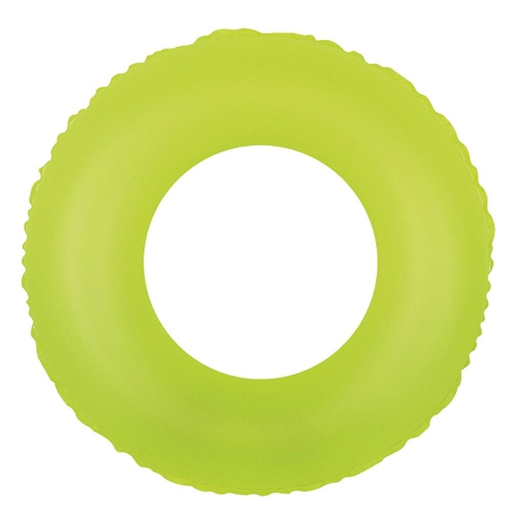30" Classic Round Neon Yellow Inflatable Swimming Pool Inner Tube Ring Float