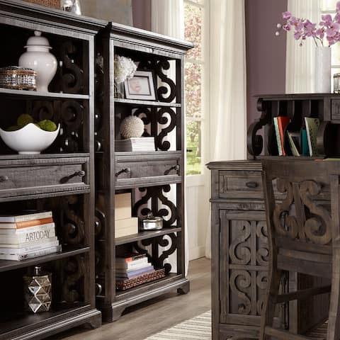 Office Storage Organization Online At Our Best Bellamy Traditional Weathered Peppercorn Bookcase