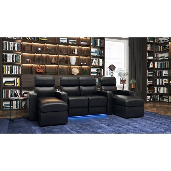 Octane Turbo XL700 Power Leather Theater Seating with Reclining Chaise
