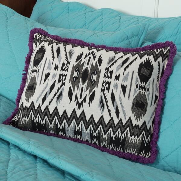 VHC Filled Pillow Fabric in Black and Tan