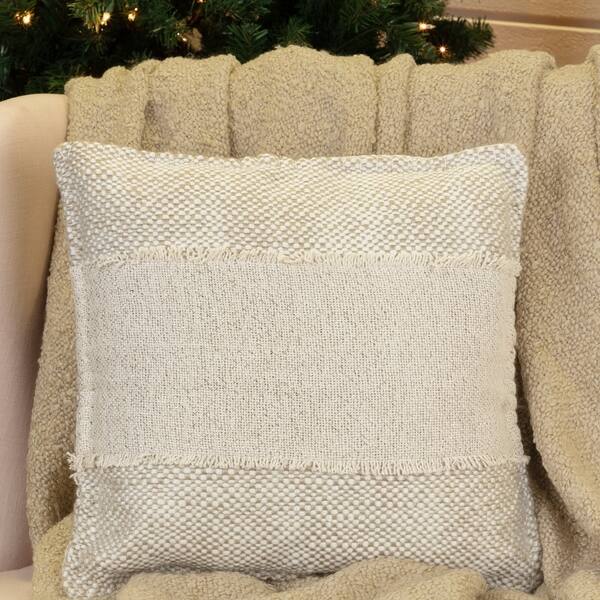 Shop White Glam Holiday Decor Vhc Neve 16x16 Pillow Acrylic Solid