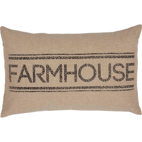 Tan Throw Pillows Online At Our Best Decorative Farmhouse Bedding Miller Farm 14x22 Pillow Cotton Text Stenciled Chambray Cover Insert