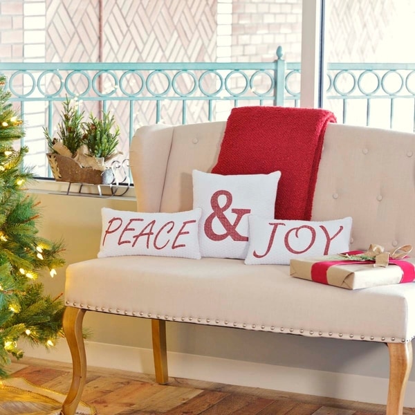 Vintage Stripe Peace & Joy Pillow