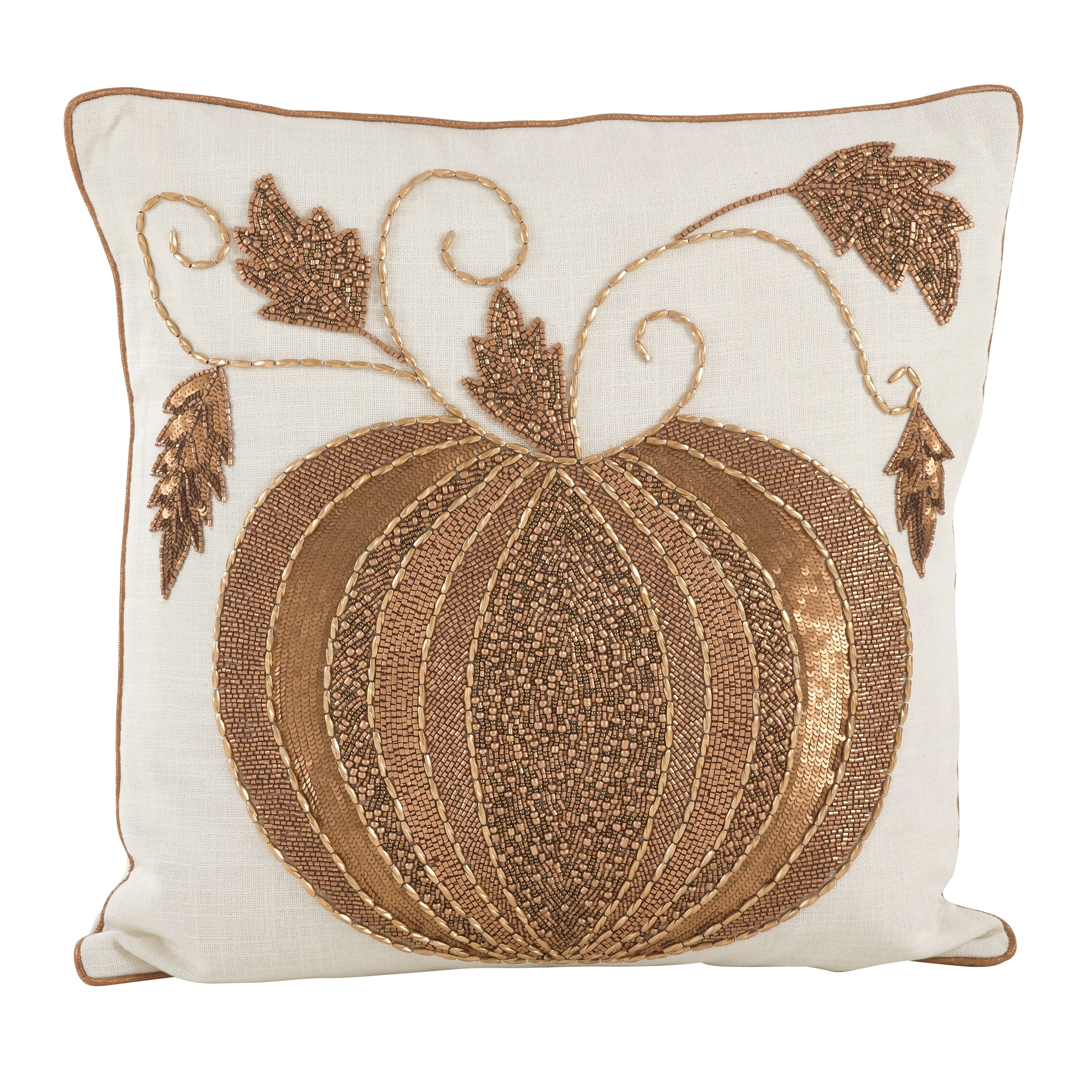 Shop Beaded Thanksgiving Pumpkin Design Accent Throw Pillow Free