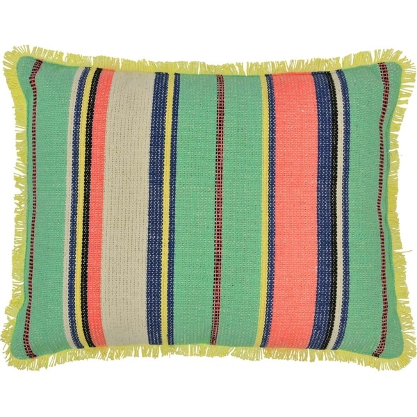 Blue Bohemian Decor VHC Alyssa Striped 14x18 Pillow Cotton Textured