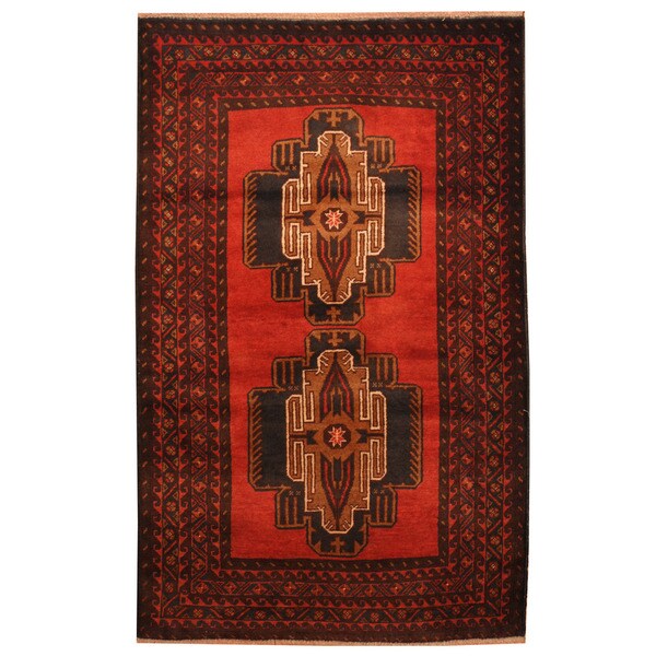 Handmade Balouchi Wool Rug (Afghanistan) - 3' x 4'10