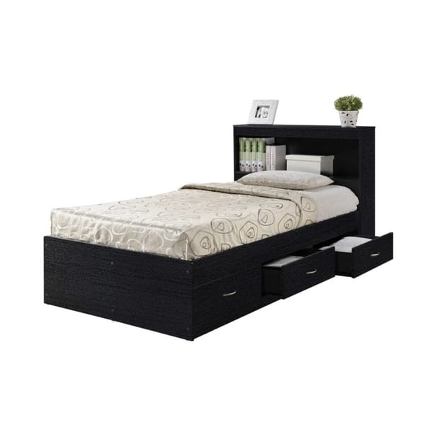 Shop Hodedah Twin Size Captain Bed With 3 Drawers And Headboard