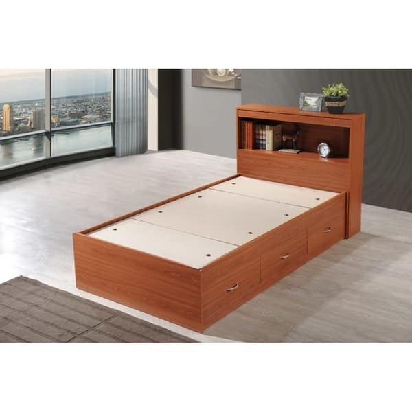 Shop Hodedah Twin Size Captain Bed With 3 Drawers And Headboard