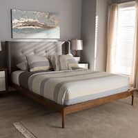Carson Carrington Helsinki Mid-century Grey Fabric Platform Bed