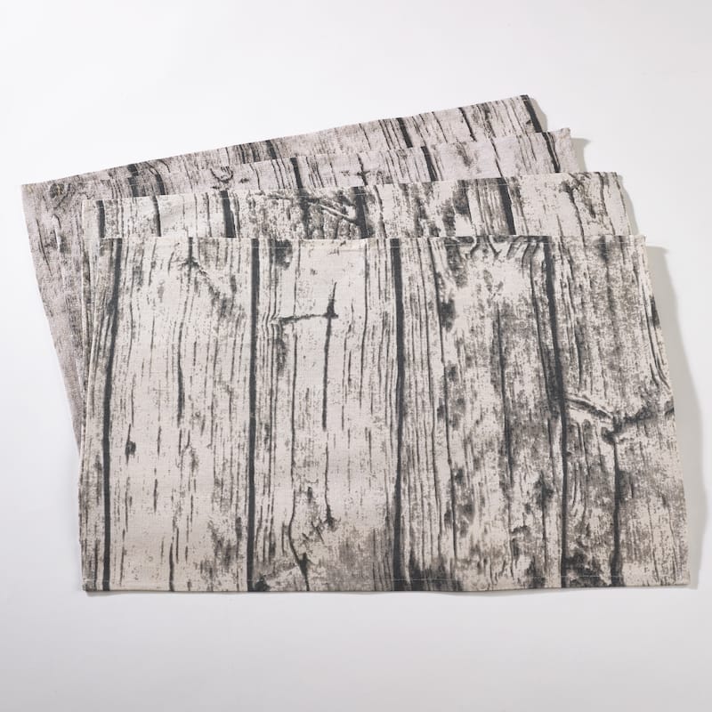 Wood Grain Design Cotton Placemat Set