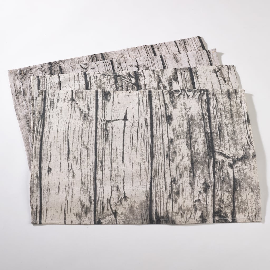 Wood Grain Design Cotton Placemat Set