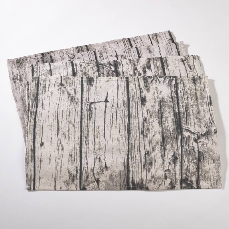 Wood Grain Design Cotton Placemat Set