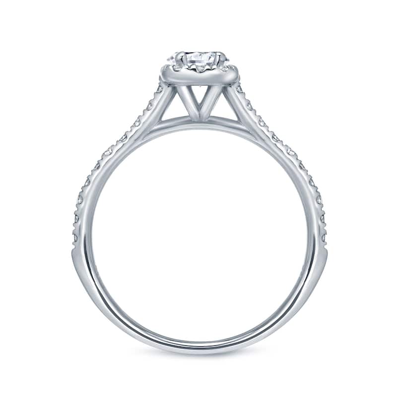 Auriya 14k Gold 1 1/4ctw Radiant-cut Halo Diamond Engagement Ring 3-Piece Bridal Set