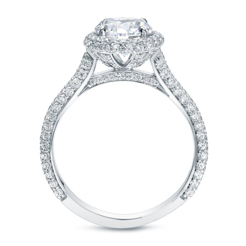 Auriya 2 5/8cttw Pave Halo Diamond Engagement Ring Set 14K Gold