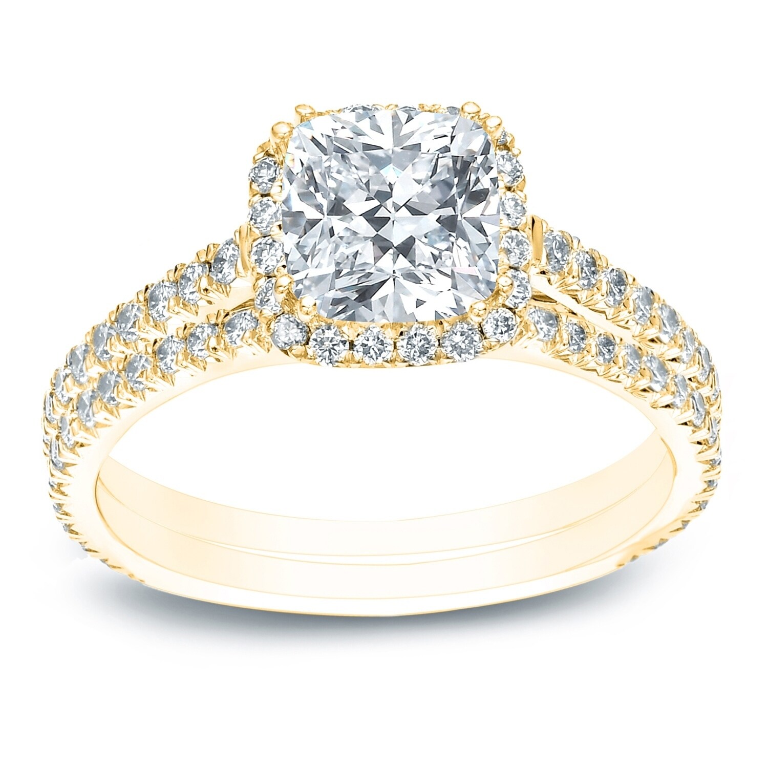 Shop Auriya 2ctw Cushion Cut Diamond Halo Engagement Ring And