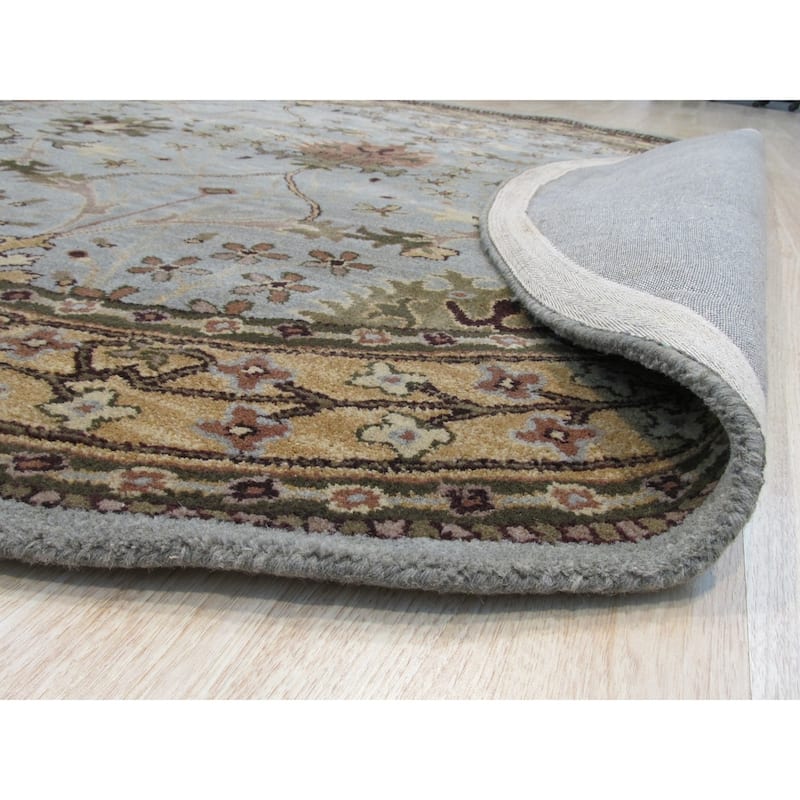 Hand-tufted Wool Blue Traditional Oriental Morris Rug (
