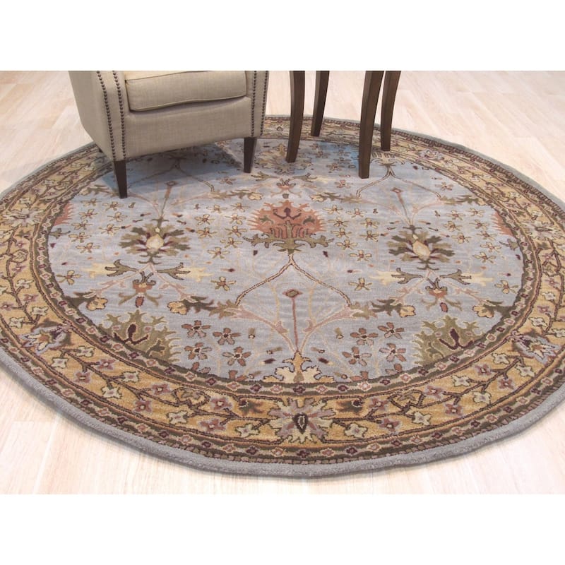 Hand-tufted Wool Blue Traditional Oriental Morris Rug (