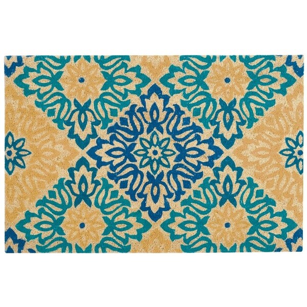 Waverly Greetings "Sweet Things" Aqua Doormat by Nourison (1'6 x 2'4)