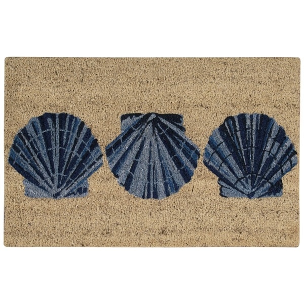 Waverly Greetings "Trio Shells" Blue Doormat by Nourison - 1'6 x 2'4