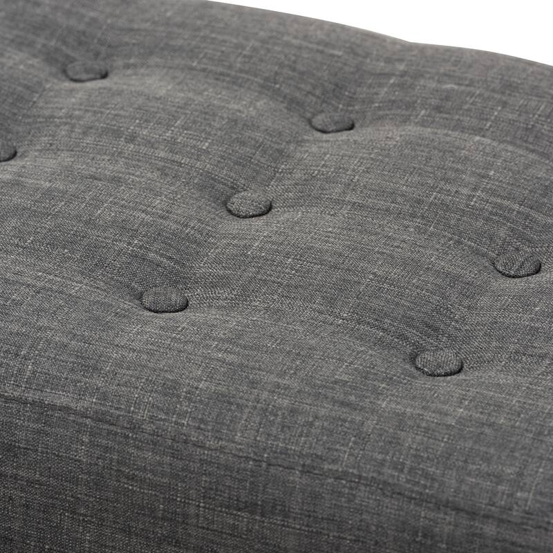 Mid-Century Fabric Button-Tufted Bench by Baxton Studio