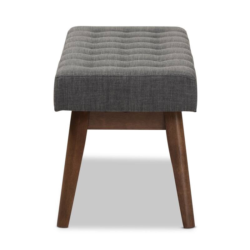 Mid-Century Fabric Button-Tufted Bench by Baxton Studio