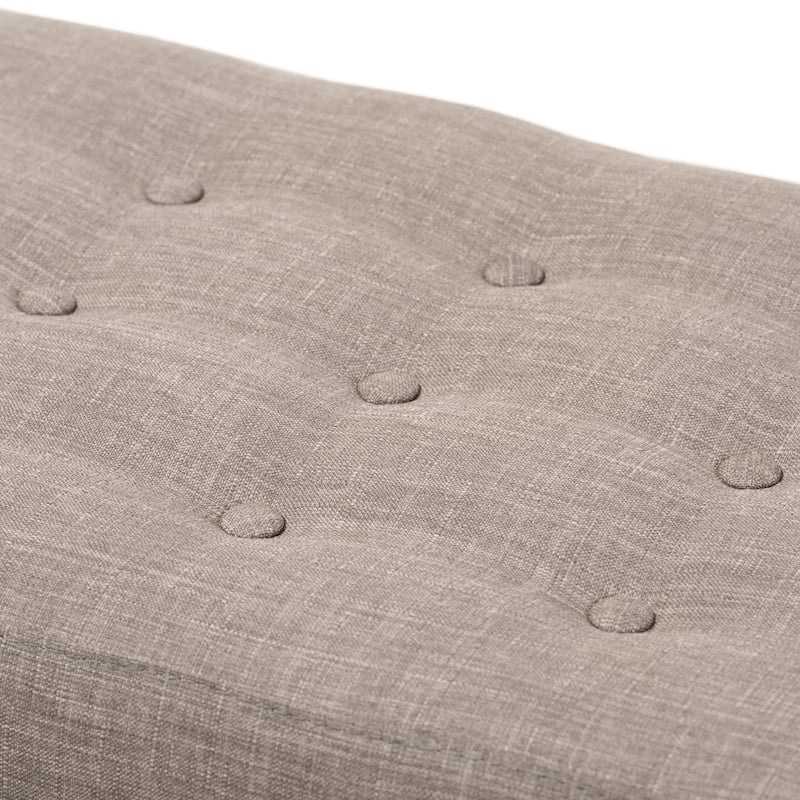 Mid-Century Fabric Button-Tufted Bench by Baxton Studio