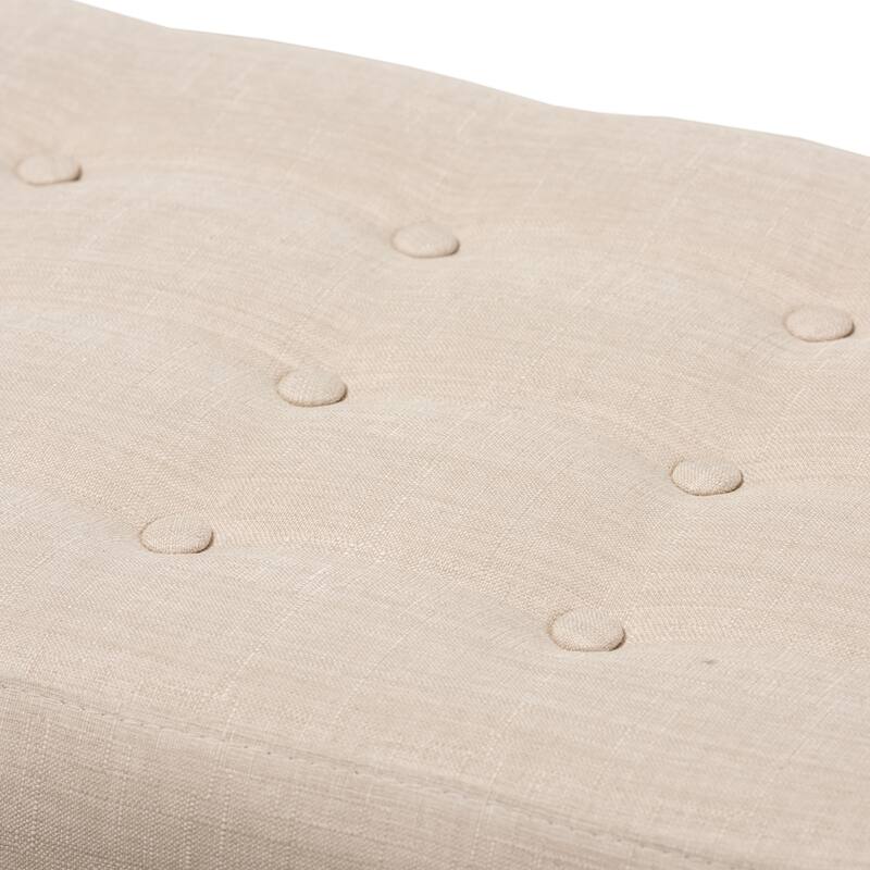 Mid-Century Fabric Button-Tufted Bench by Baxton Studio